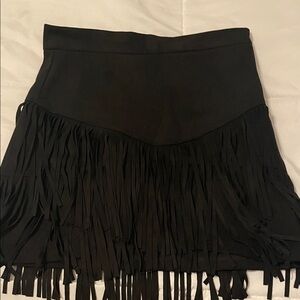 Altar'd State Black Fringe Mini Skirt